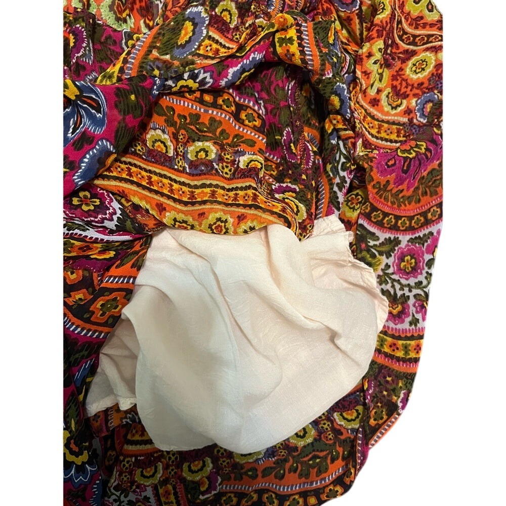 Anthropologie Akemi + Kin Red Orange Boho Maxi Dress Size 2Sleeveless Patterned - Picture 9 of 9